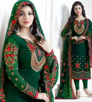 Ayesha Takia Green Georgette Embroidery Churidar Salwar Kameez (DGA01)