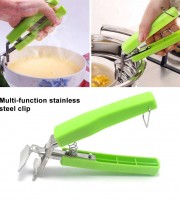 Hot Bowl Dish Clamp Stainless Steel ABS Silicone Handle Pot Pan Holder Kitchen Tool