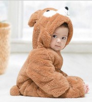 Baby Bear Premium Winter Rompers Hooded (Brown)