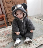 Baby Bear Premium Winter Rompers Hooded (BLACK)