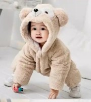 Baby Bear Premium Winter Rompers Hooded (Off White)