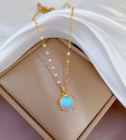 Opalite Lady Bug Gold Titanium Necklace (NK03)