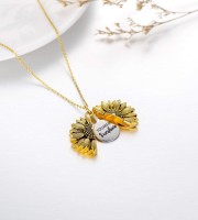 You Are My Sunshine Open Locket Sunflower Pendant Necklace Gifts for Girls Women girlfriend