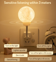 Intelligent Voice Control Moon LED Night Light