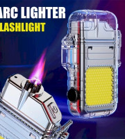 Waterproof Lighter Arc USB Lighter COB Light Lamp Transparent Pulse Rechargeable Lighter